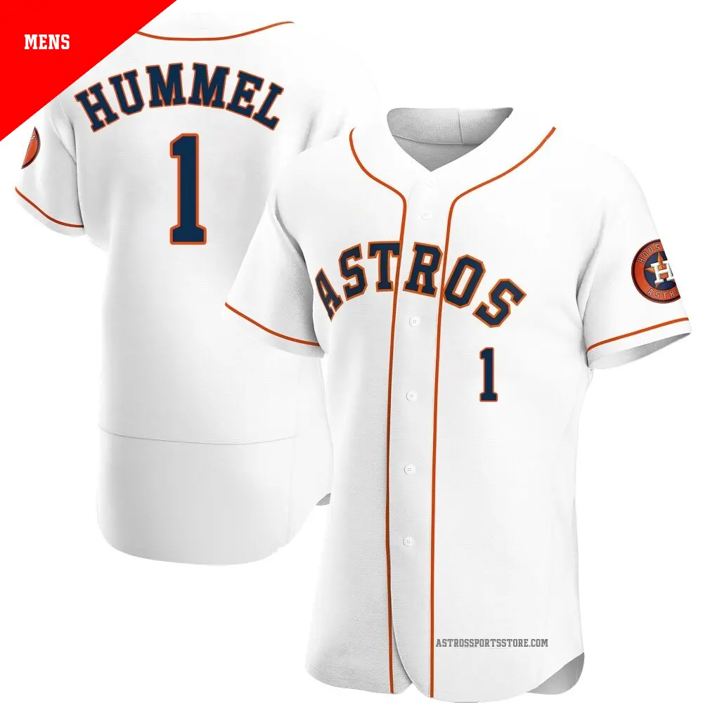 Men's ＃1 Cooper Hummel Houston Astros White Authentic Home Jersey