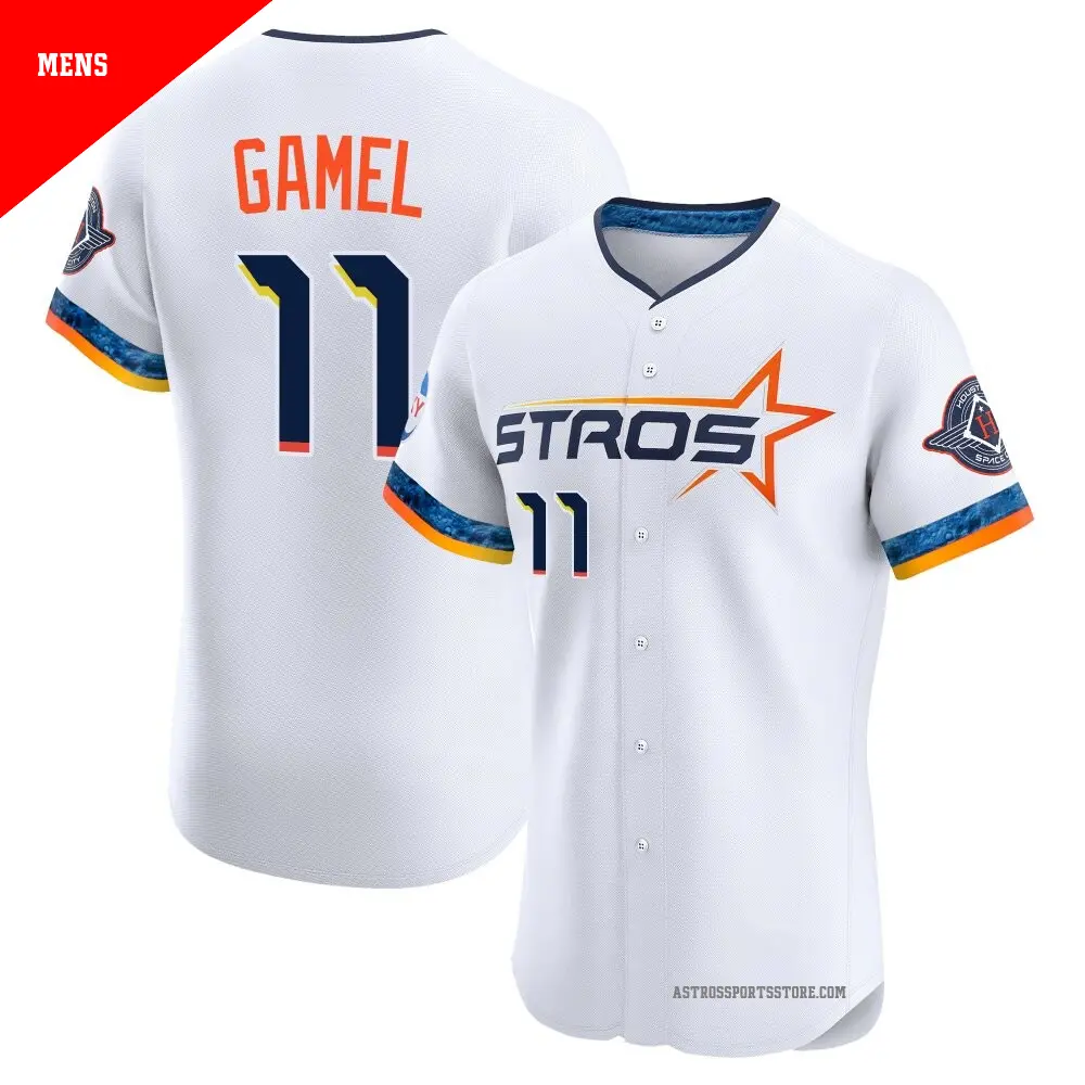 Men's ＃11 Ben Gamel Houston Astros White Elite 2025 City Connect Jersey