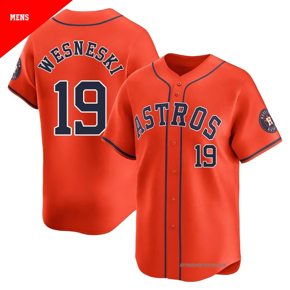 Men's ＃19 Hayden Wesneski Houston Astros Orange Limited Alternate Jersey