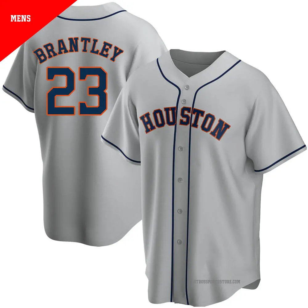 Men's ＃23 Michael Brantley Houston Astros Gray Replica Road Jersey