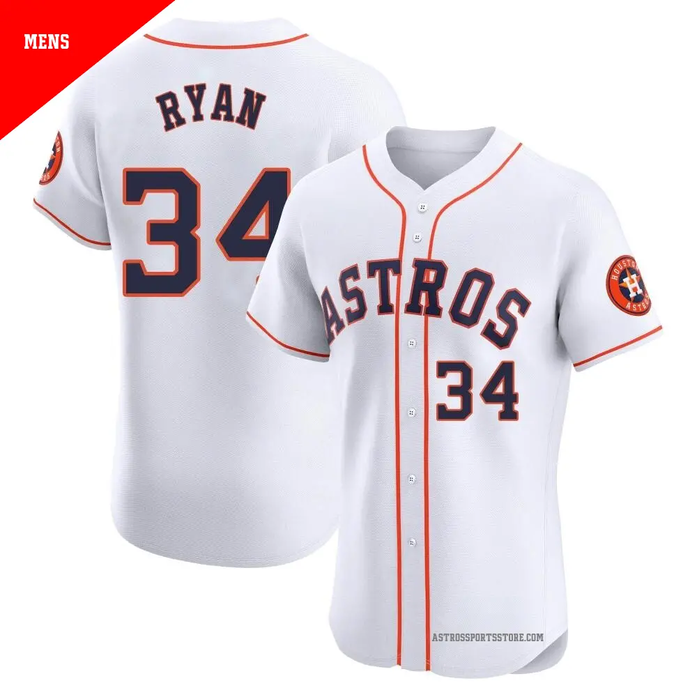 Men's ＃34 Nolan Ryan Houston Astros White Elite Home Jersey