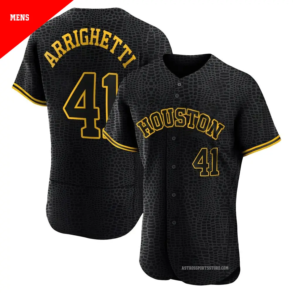Men's ＃41 Spencer Arrighetti Houston Astros Black Authentic Snake Skin City Jersey