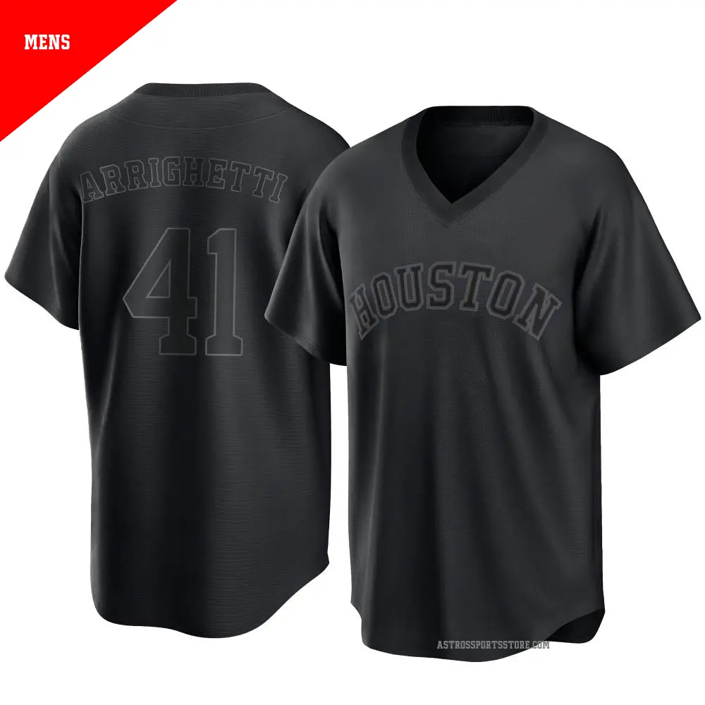 Men's ＃41 Spencer Arrighetti Houston Astros Black Replica Pitch Fashion Jersey
