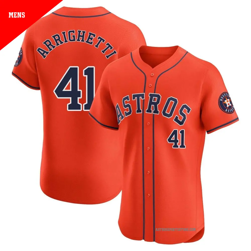 Men's ＃41 Spencer Arrighetti Houston Astros Orange Elite Alternate Vapor Premier Jersey