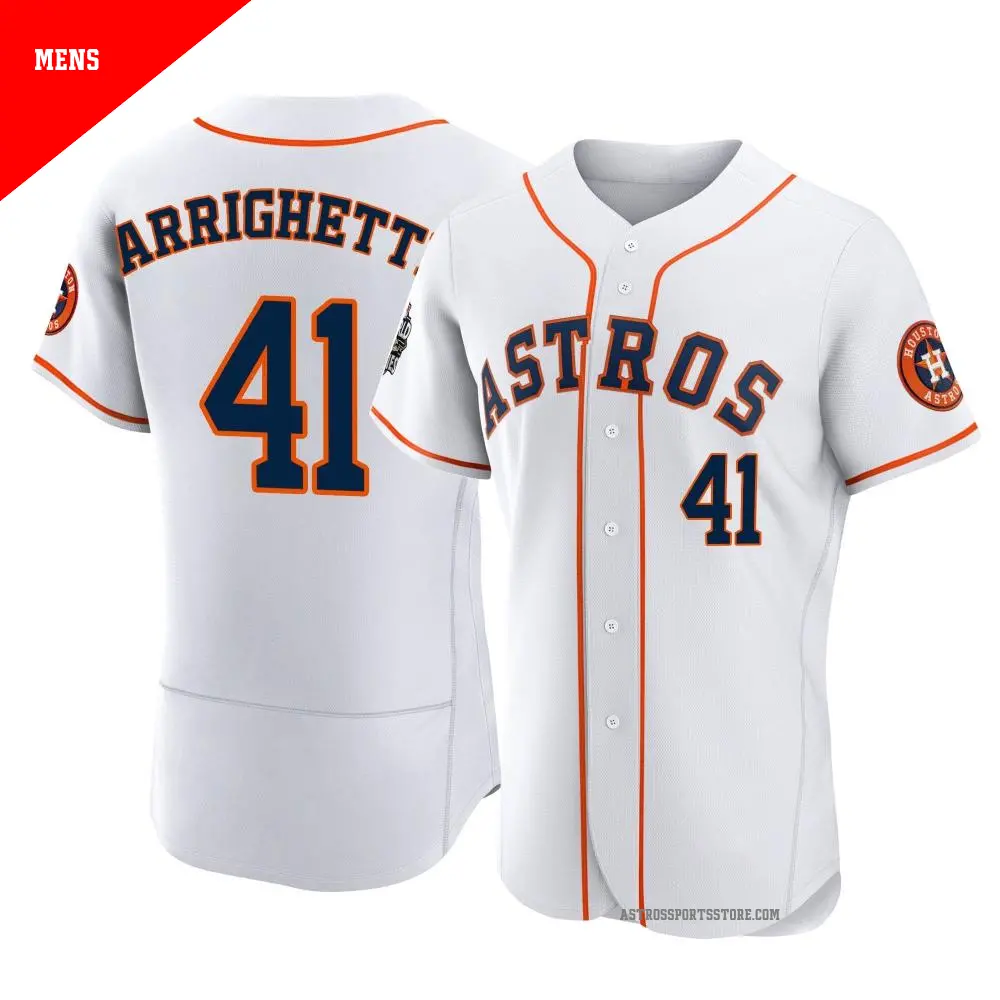 Men's ＃41 Spencer Arrighetti Houston Astros White Authentic 2022 World Series Home Jersey