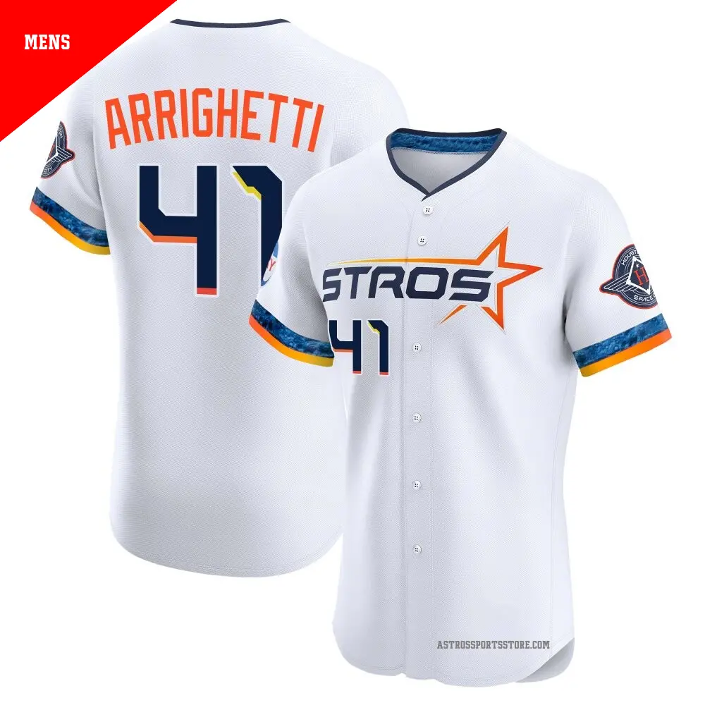 Men's ＃41 Spencer Arrighetti Houston Astros White Elite 2025 City Connect Jersey