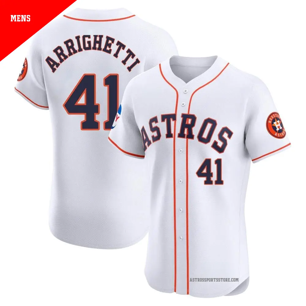 Men's ＃41 Spencer Arrighetti Houston Astros White Elite Home Patch Jersey