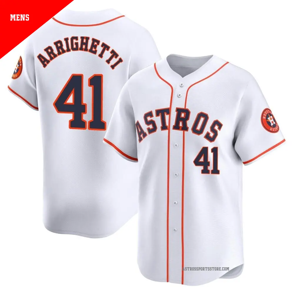 Men's ＃41 Spencer Arrighetti Houston Astros White Limited Home Jersey