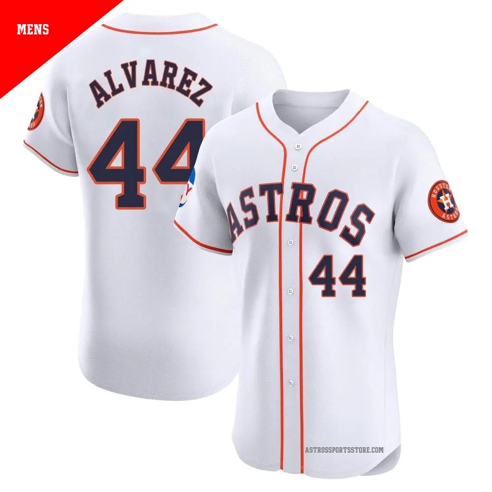 Men's ＃44 Yordan Alvarez Houston Astros White Elite Home Patch Jersey