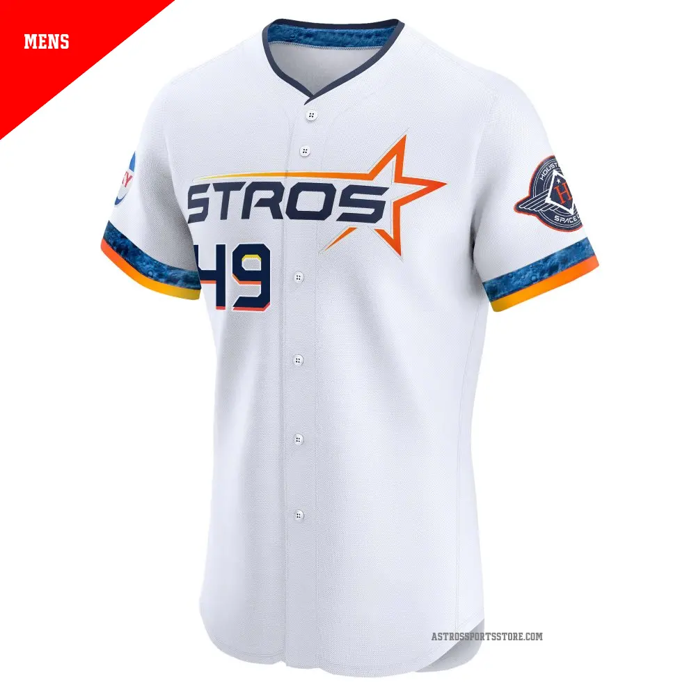 Men's #49 Larry Dierker Houston Astros White Elite 2025 City