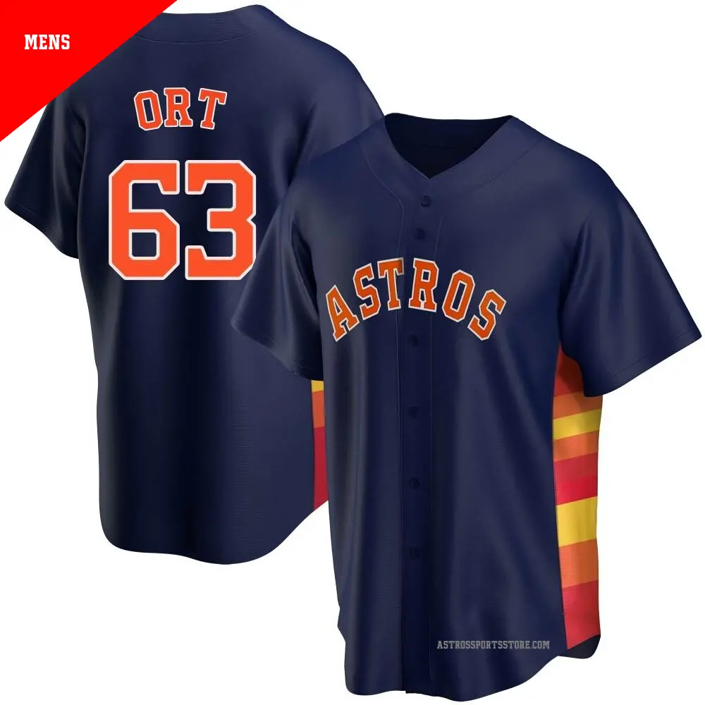Men's ＃63 Kaleb Ort Houston Astros Navy Replica Alternate Jersey