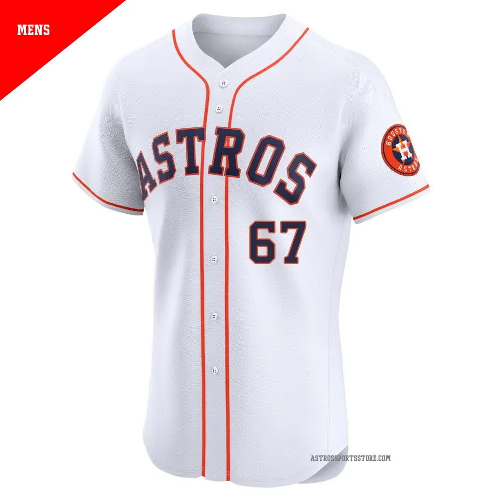 Men's #67 Ryan Gusto Houston Astros White Elite Home Jersey