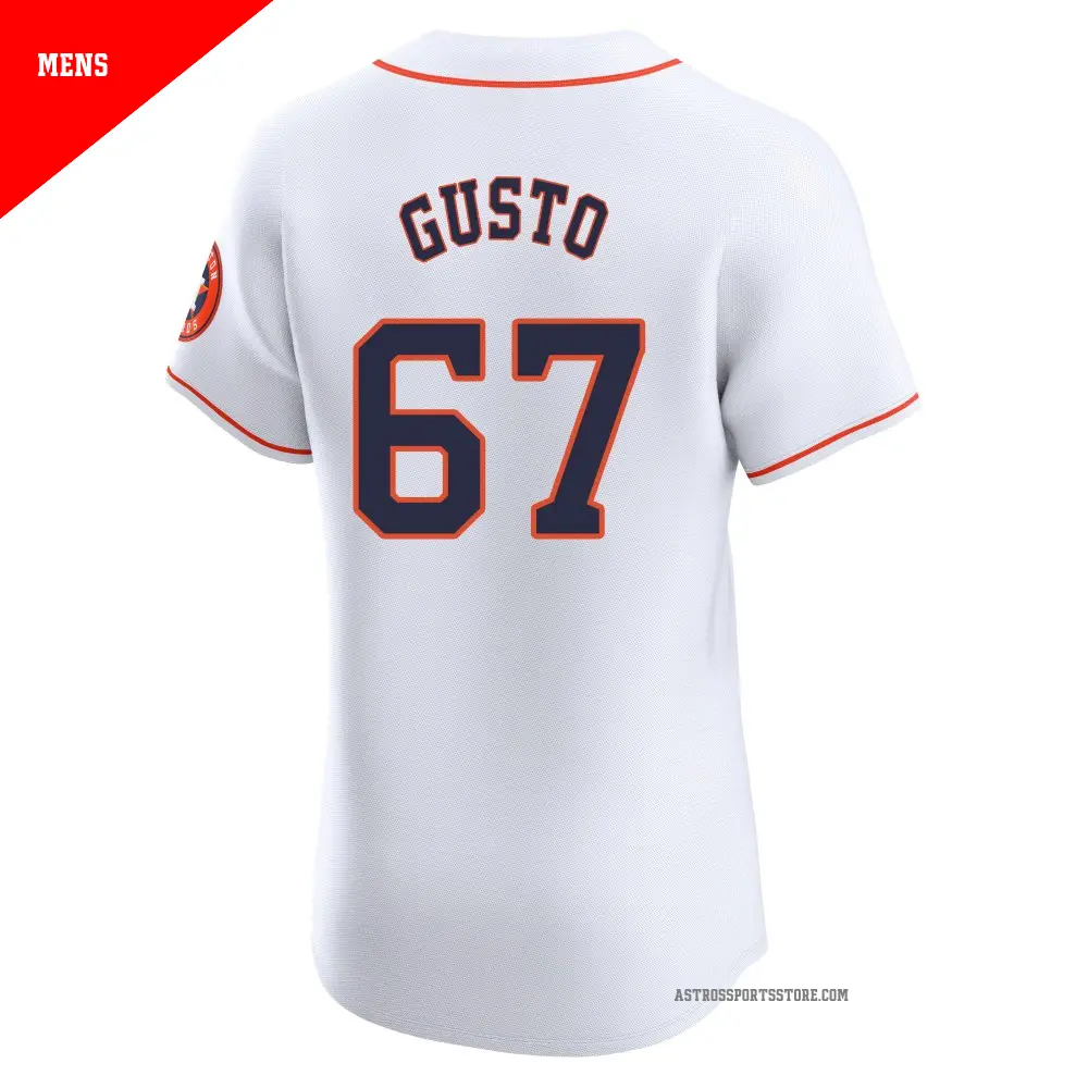 Men's #67 Ryan Gusto Houston Astros White Elite Home Jersey