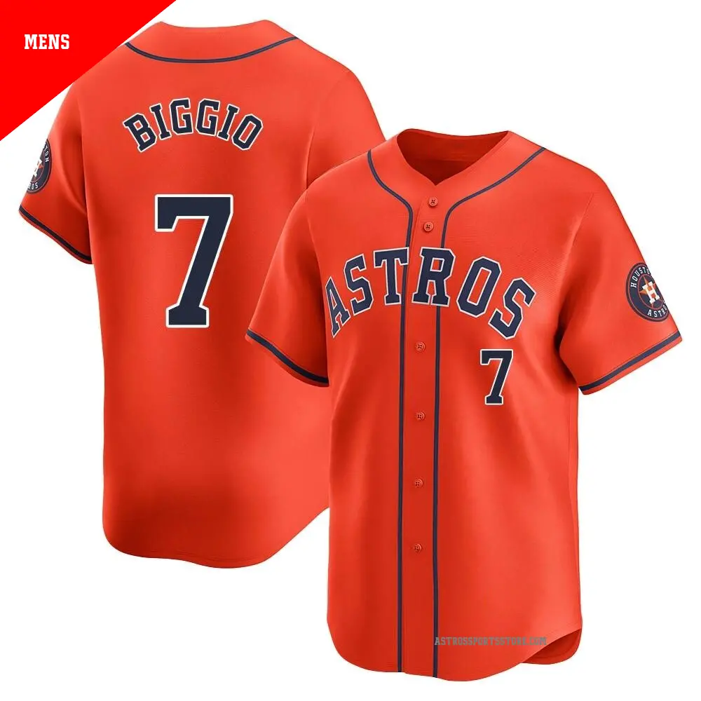 アストロズユニフォーム　ビジオ Men's #7 Craig Biggio Houston Astros Orange Limited