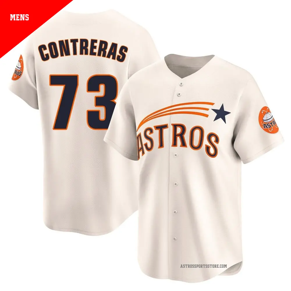 Men's ＃73 Luis Contreras Houston Astros Cream Limited Throwback Cooperstown Collection Jersey
