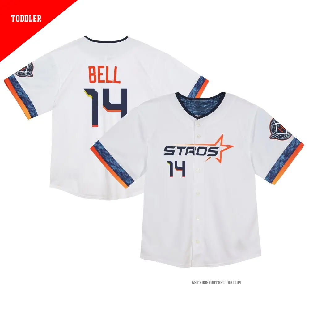 Toddler ＃14 Derek Bell Houston Astros White Limited 2025 City Connect Jersey