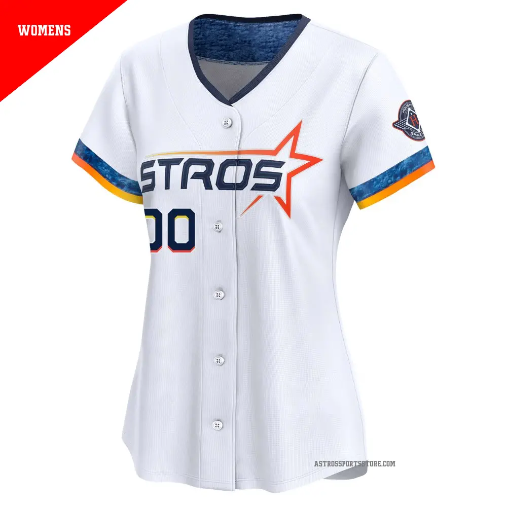 Women's #00 Custom Houston Astros White Limited 2025 City