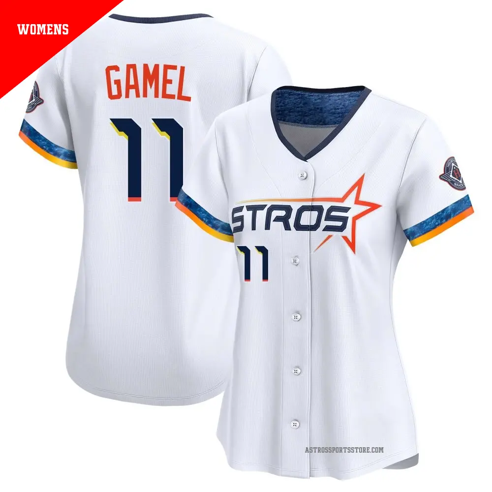 Women's ＃11 Ben Gamel Houston Astros White Limited 2025 City Connect Jersey