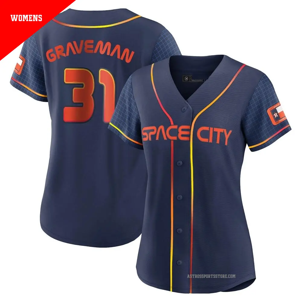 Women's ＃31 Kendall Graveman Houston Astros Navy Replica 2022 City Connect Jersey