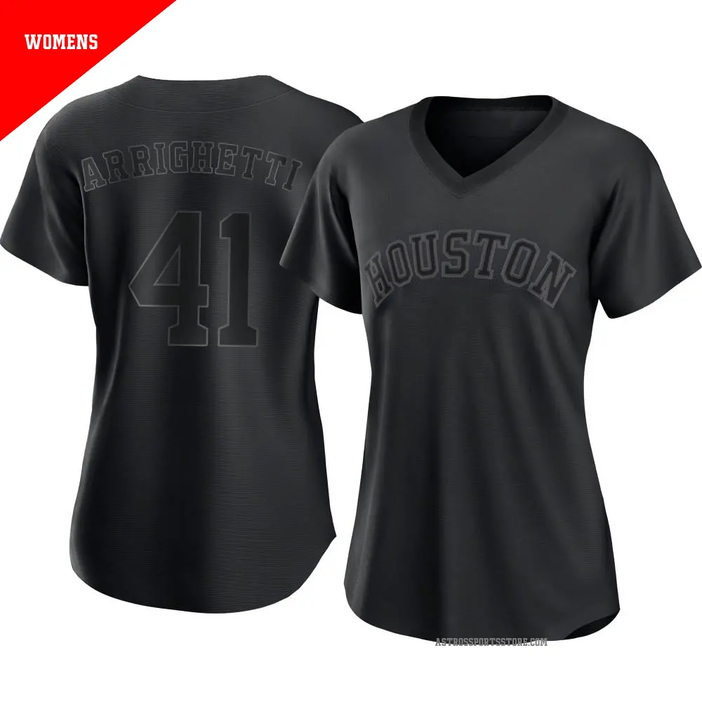 Women's ＃41 Spencer Arrighetti Houston Astros Black Authentic Pitch Fashion Jersey