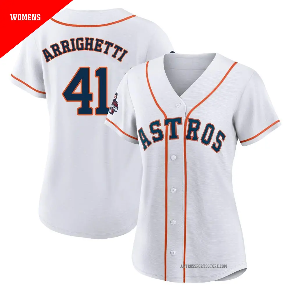 Women's ＃41 Spencer Arrighetti Houston Astros White Authentic 2022 World Series Champions Home Jersey