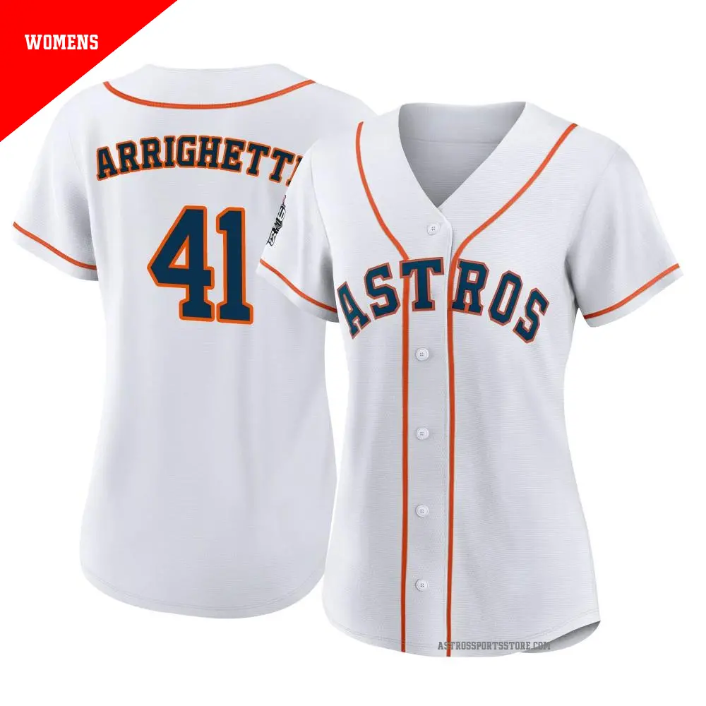 Women's ＃41 Spencer Arrighetti Houston Astros White Authentic 2022 World Series Home Jersey