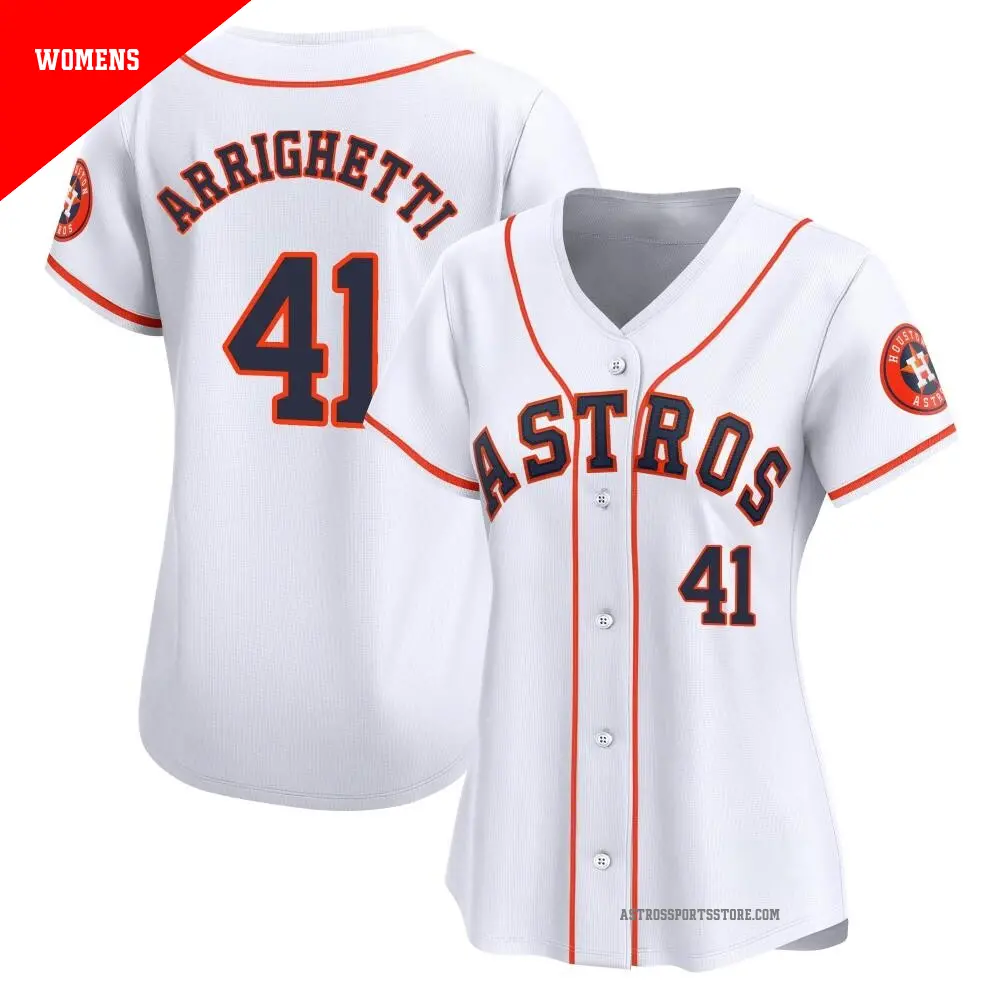 Women's ＃41 Spencer Arrighetti Houston Astros White Limited Home Jersey