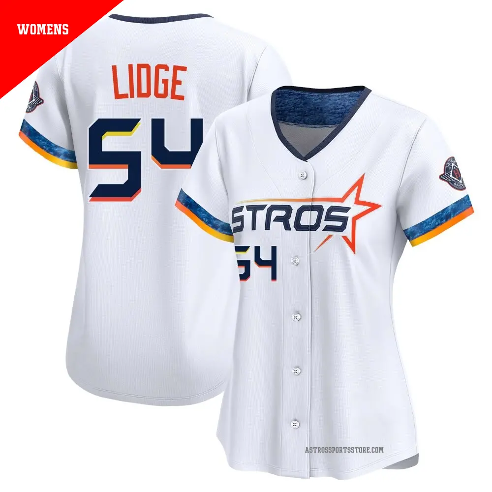 Women's ＃54 Brad Lidge Houston Astros White Limited 2025 City Connect Jersey