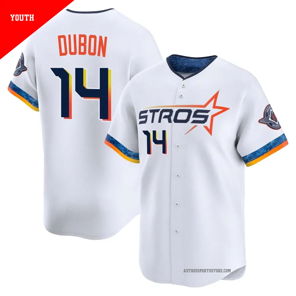 Youth ＃14 Mauricio Dubon Houston Astros White Limited 2025 City Connect Jersey