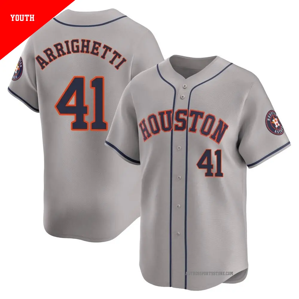 Youth ＃41 Spencer Arrighetti Houston Astros Gray Limited Away Jersey