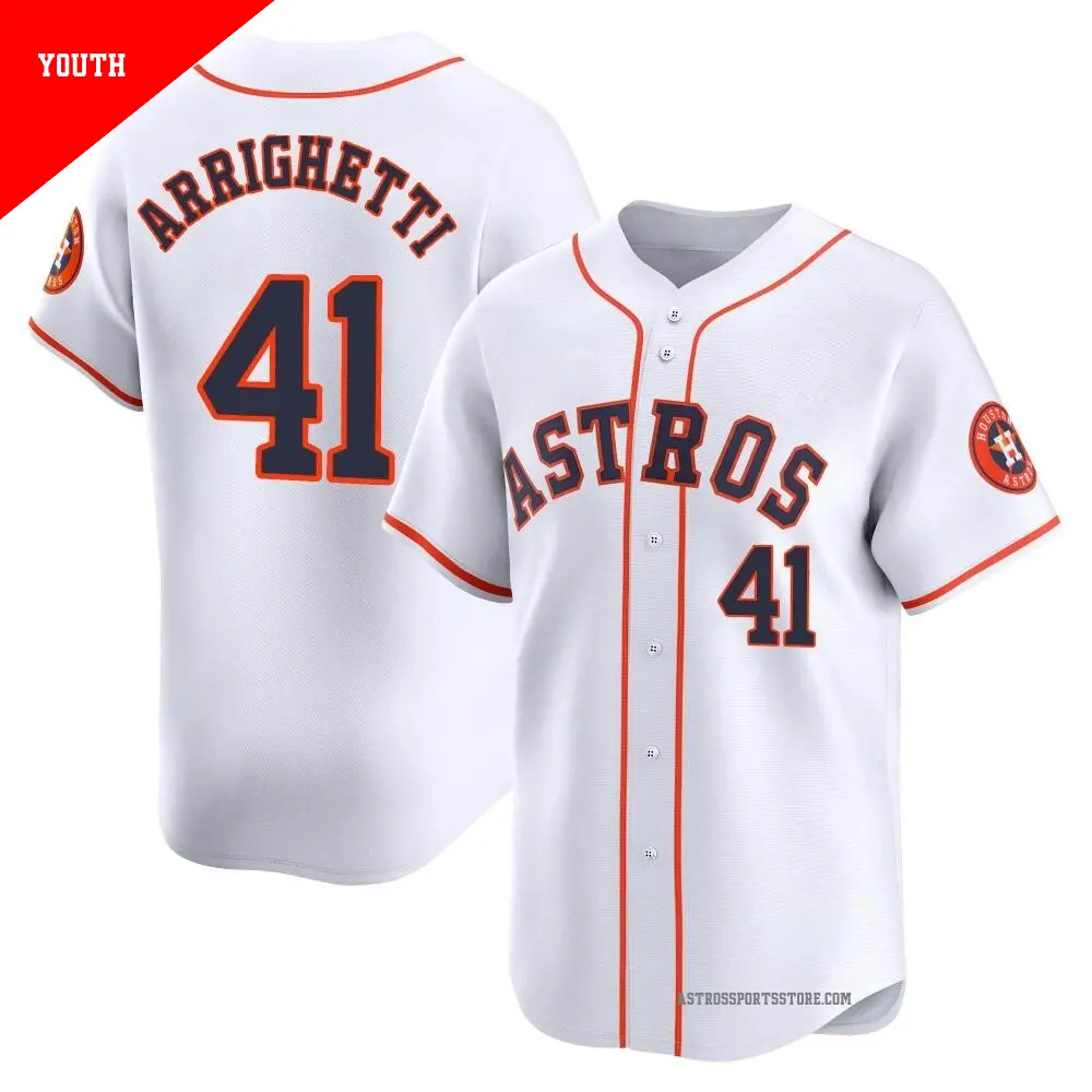 Youth ＃41 Spencer Arrighetti Houston Astros White Limited Home Jersey