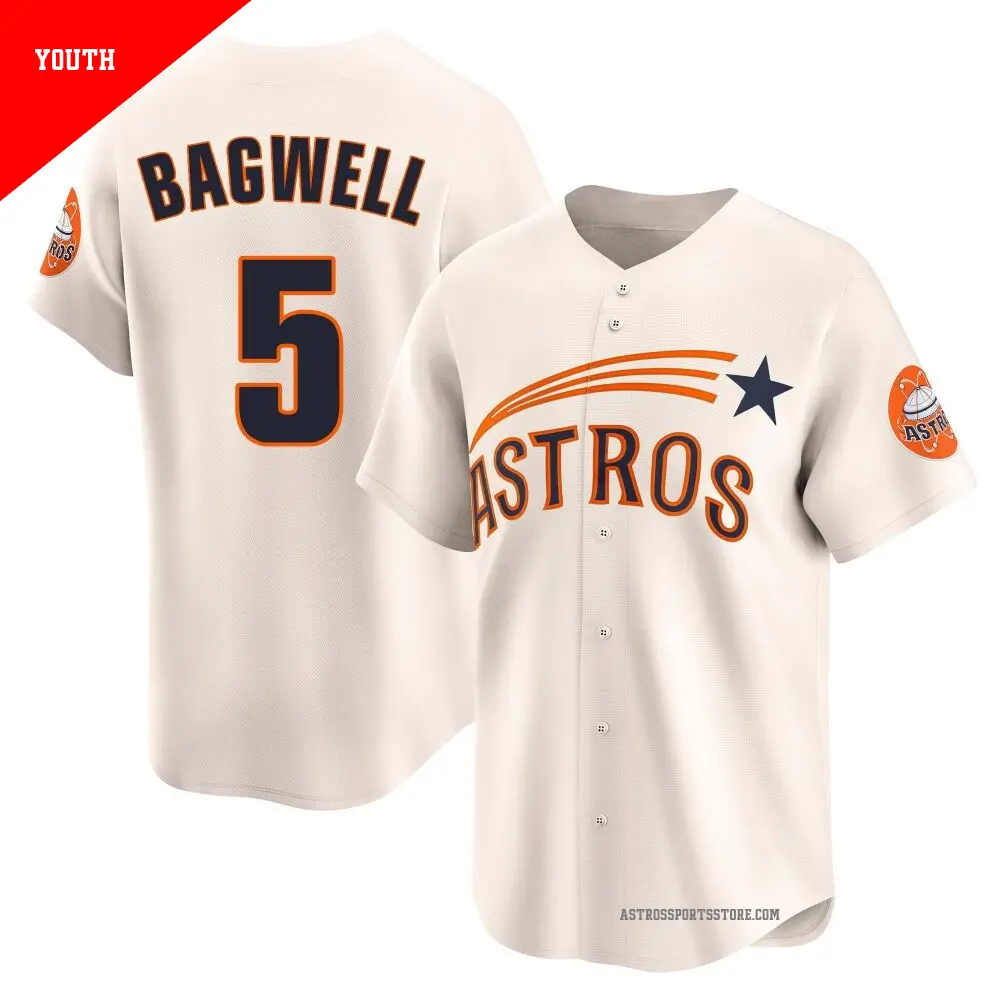 Youth ＃5 Jeff Bagwell Houston Astros Cream Limited Throwback Cooperstown Collection Jersey