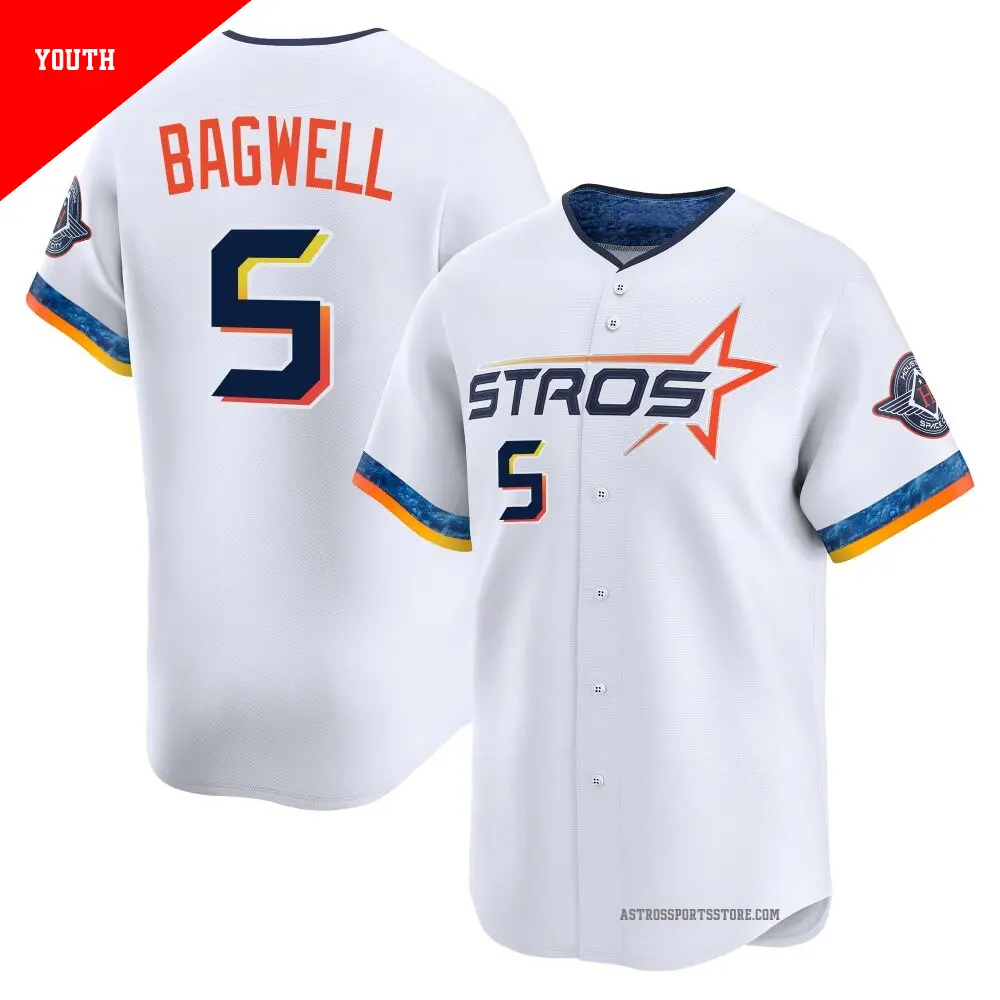 Youth ＃5 Jeff Bagwell Houston Astros White Limited 2025 City Connect Jersey