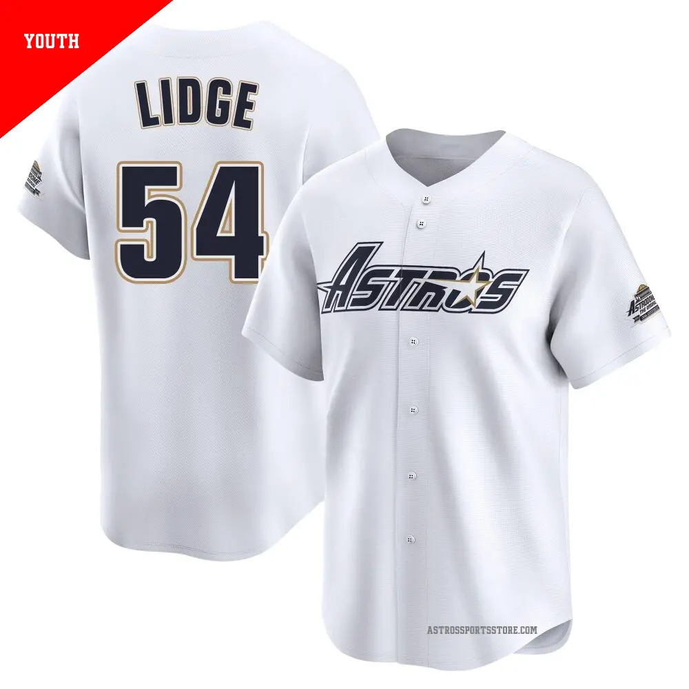 Youth ＃54 Brad Lidge Houston Astros White Limited Throwback Cooperstown Collection Jersey