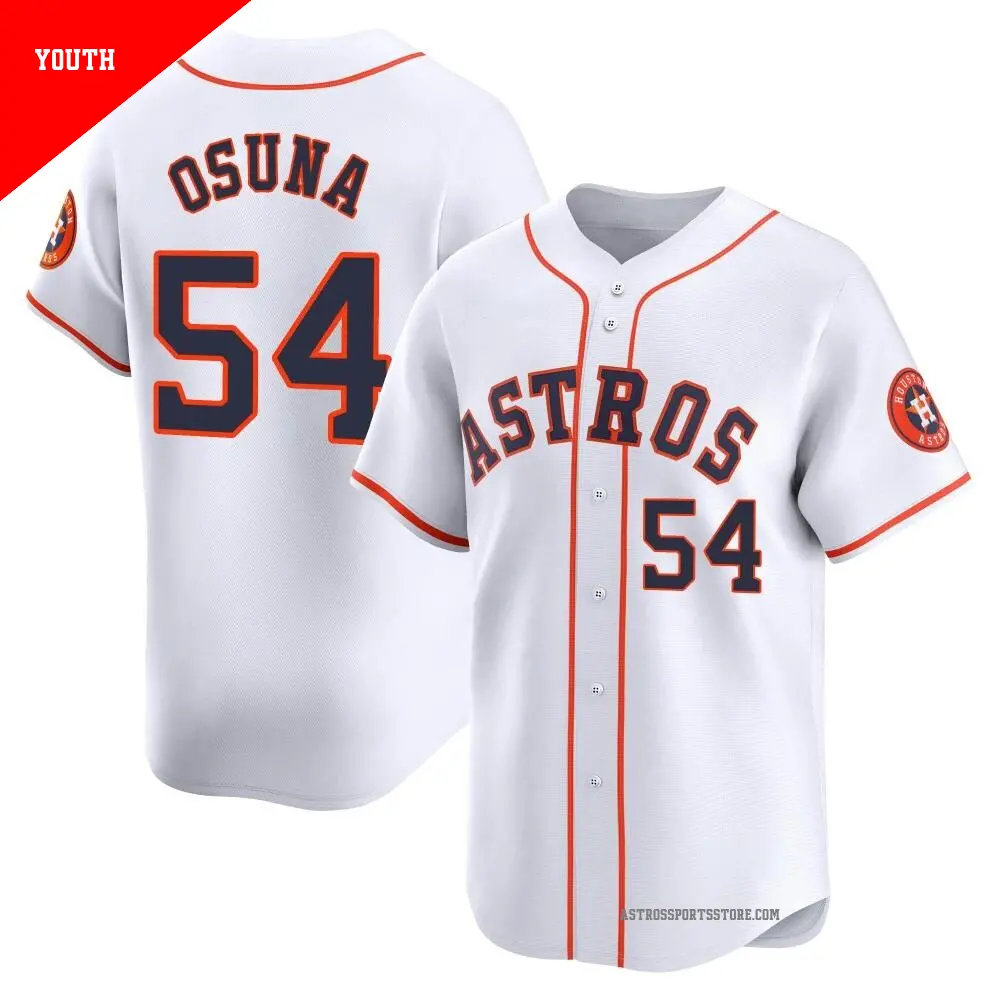Youth ＃54 Roberto Osuna Houston Astros White Limited Home Jersey