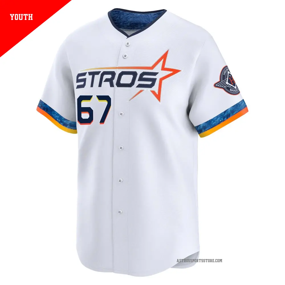 Youth #67 Ryan Gusto Houston Astros White Limited 2025 City