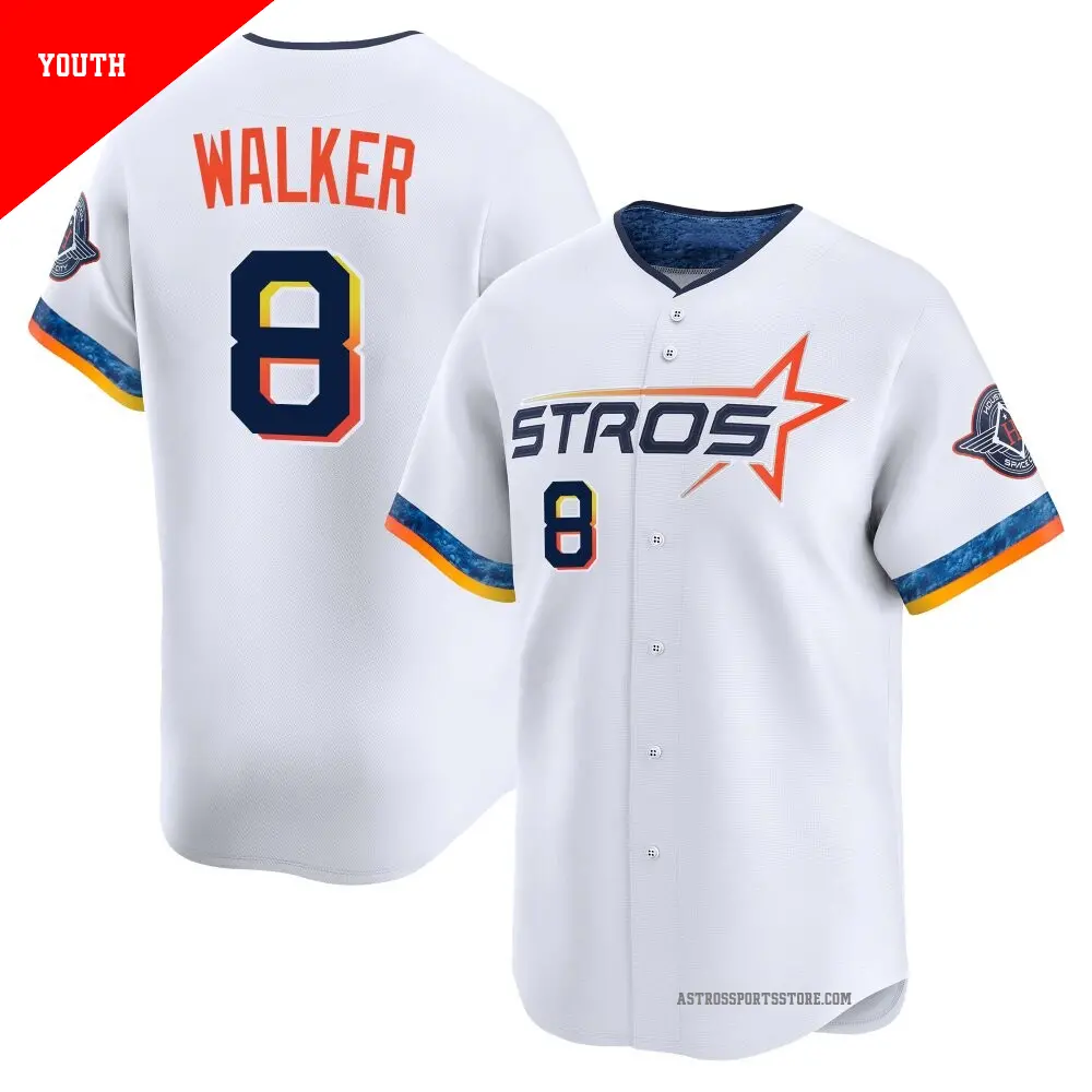 Youth ＃8 Christian Walker Houston Astros White Limited 2025 City Connect Jersey