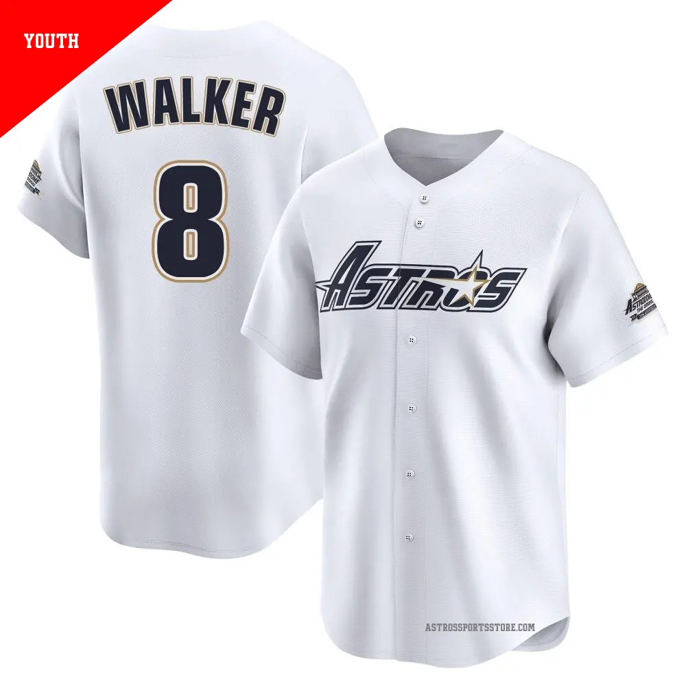 Youth ＃8 Christian Walker Houston Astros White Limited Throwback Cooperstown Collection Jersey